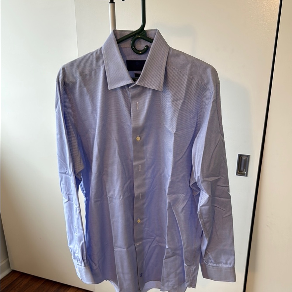 David Donahue Blue Dress Shirt Elegant Style